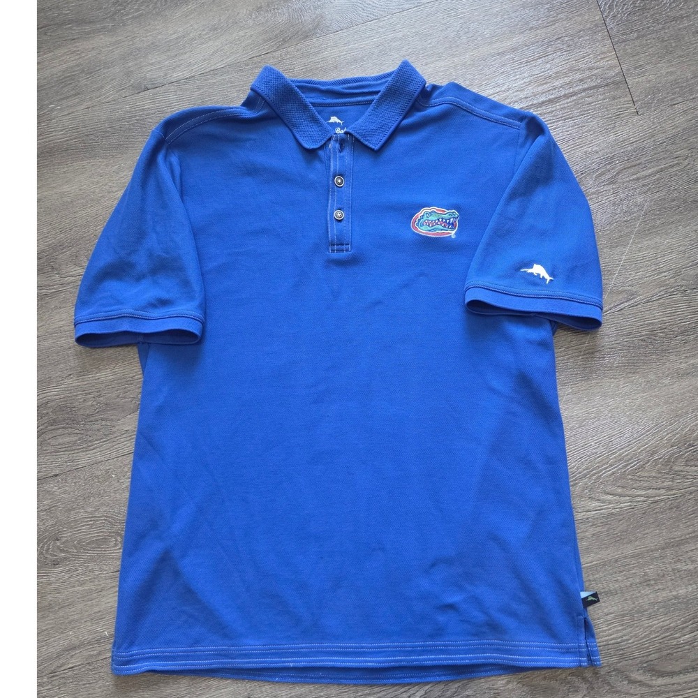 Tommy Bahama Polo Shirt Mens Medium Blue Florida Gators NCAA Supima